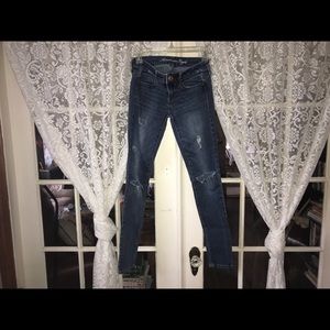 American Eagle Dark Ripped Stretch Jeggings (0)